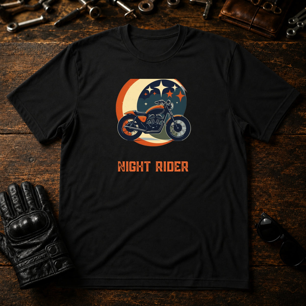 Riders Night Out T-Shirt - mockup 1 black