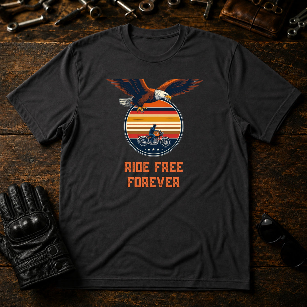 Ride Free Forever T-Shirt - mockup 3 charcoal
