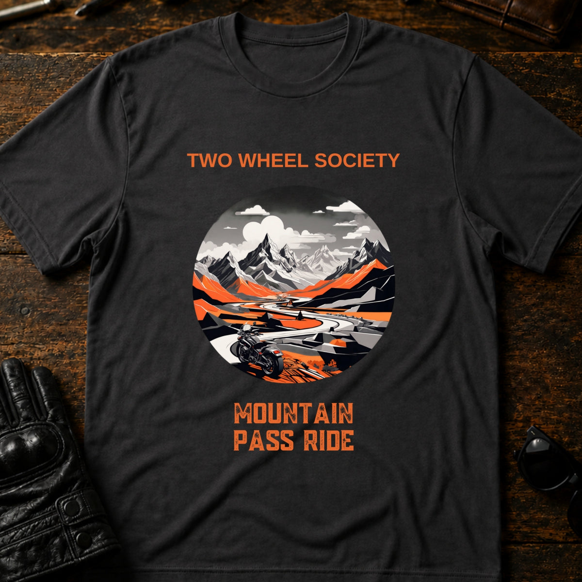 Mountain Pass Ride T-Shirt, charcoal