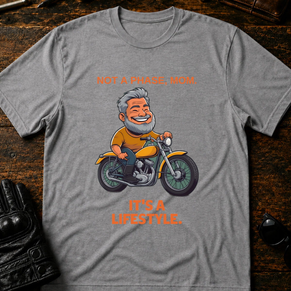 Not A Phase Mom Its A Lifestyle Biker T-Shirt, sport gray