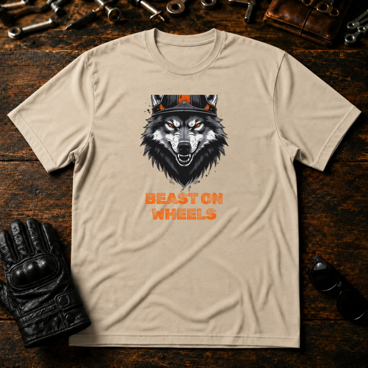 Wild Animal Rider T-Shirt - mockup 6 sand
