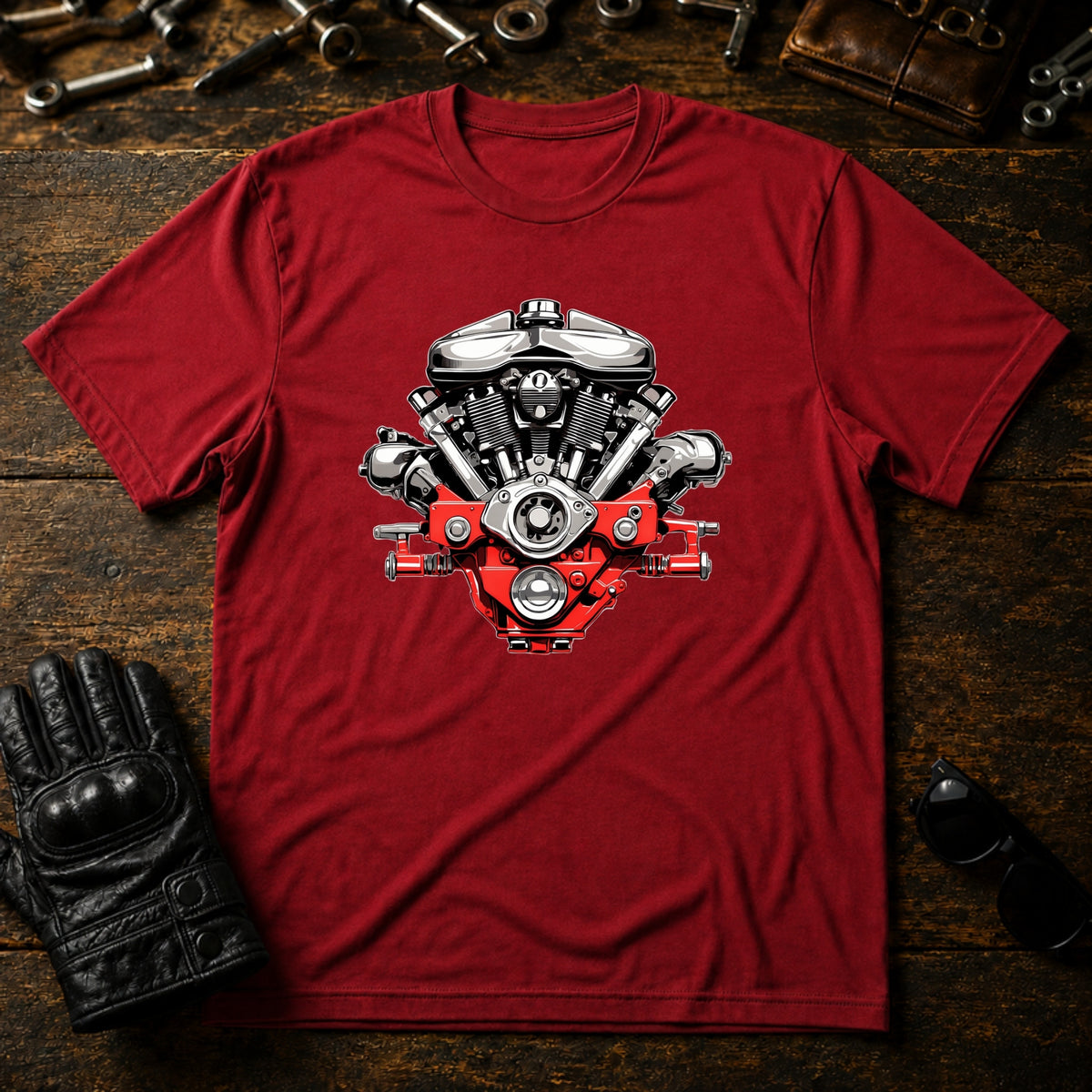 Garage Culture Vintage Art T-Shirt - mockup 7 cardinal red