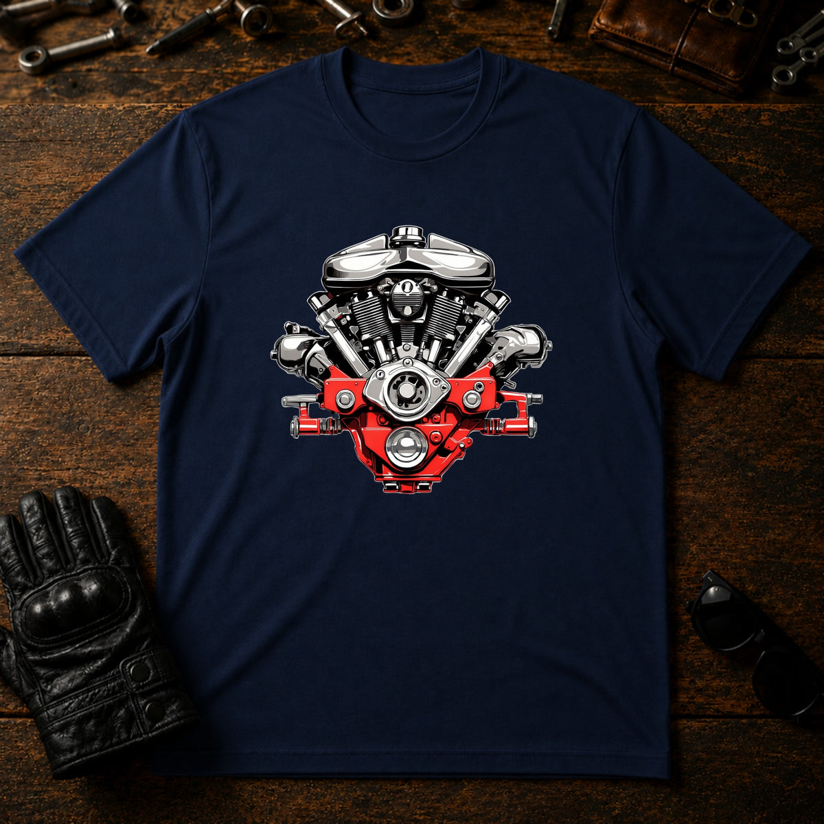 Garage Culture Vintage Art T-Shirt - mockup 5 navy