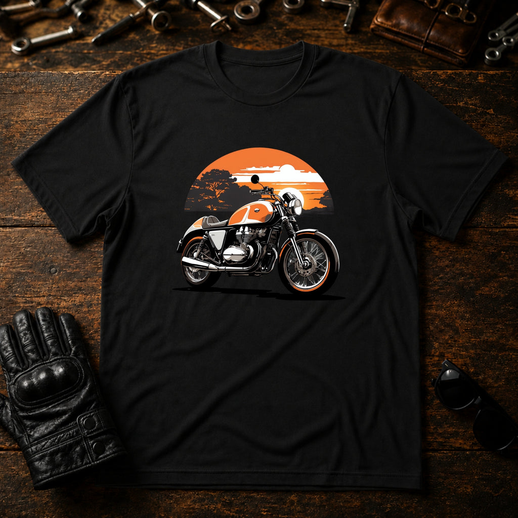 Dawn Chaser Motorcycle T-Shirt - mockup 1 black