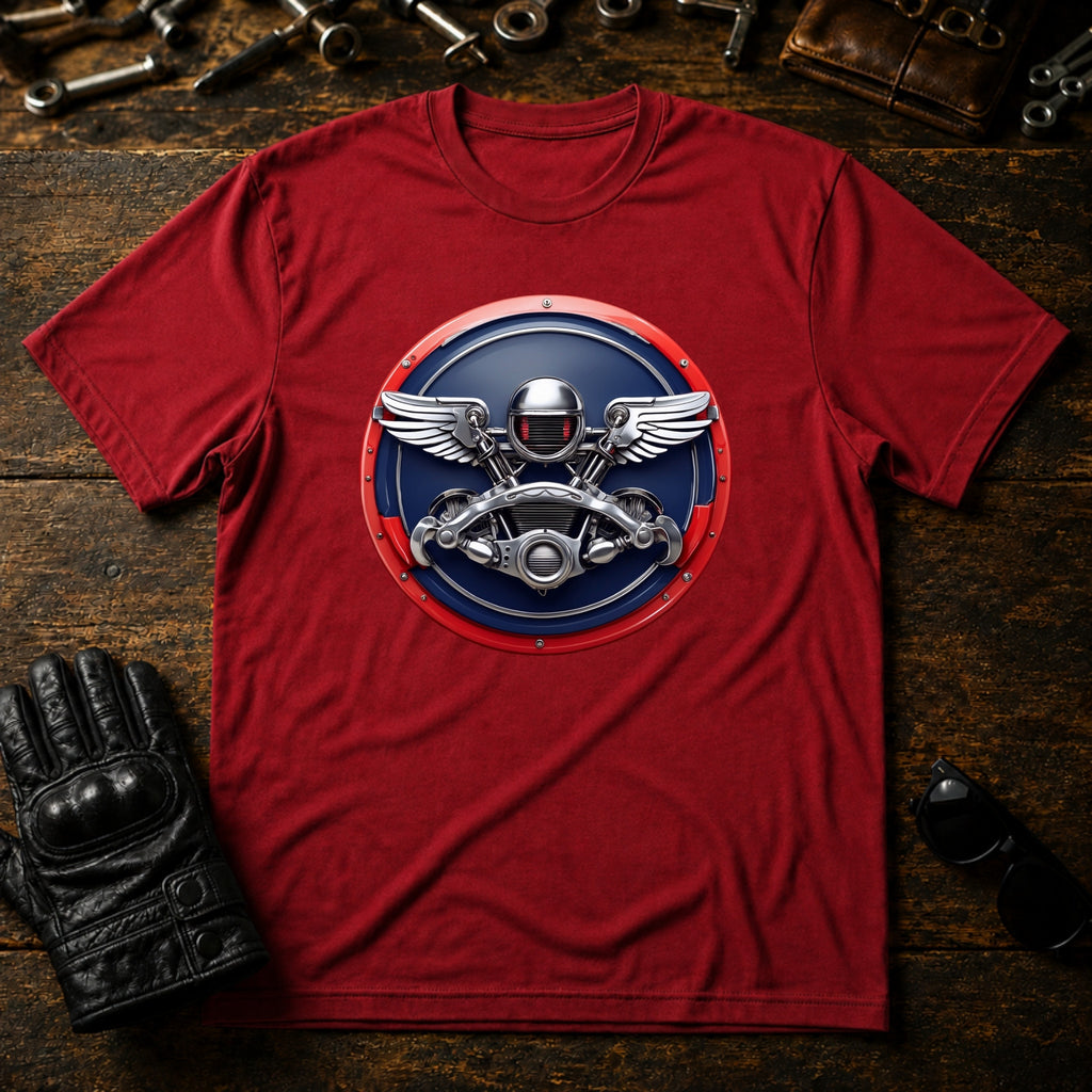 Vintage Garage Racer T-Shirt - mockup 7 cardinal red