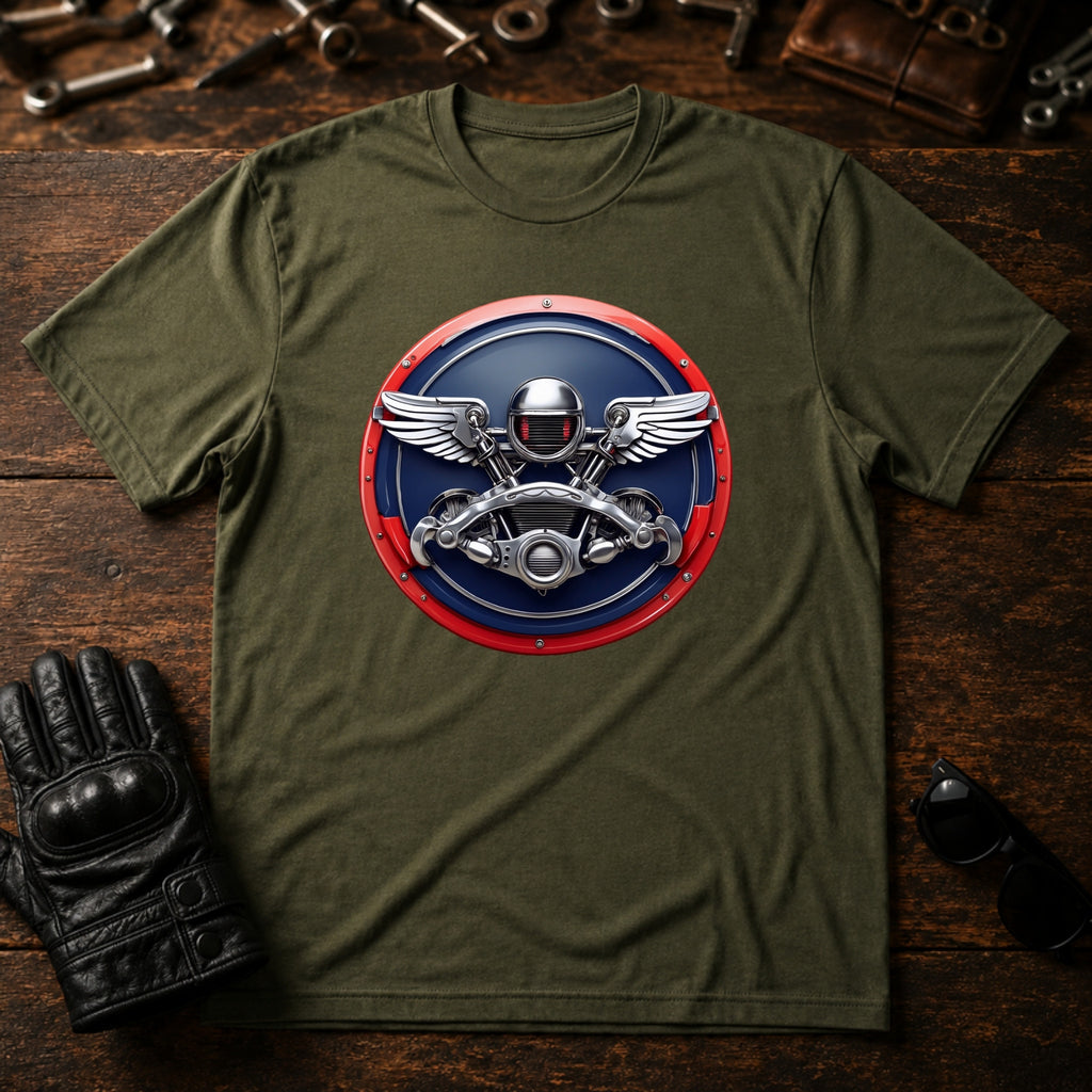 Vintage Garage Racer T-Shirt - mockup 2 military green