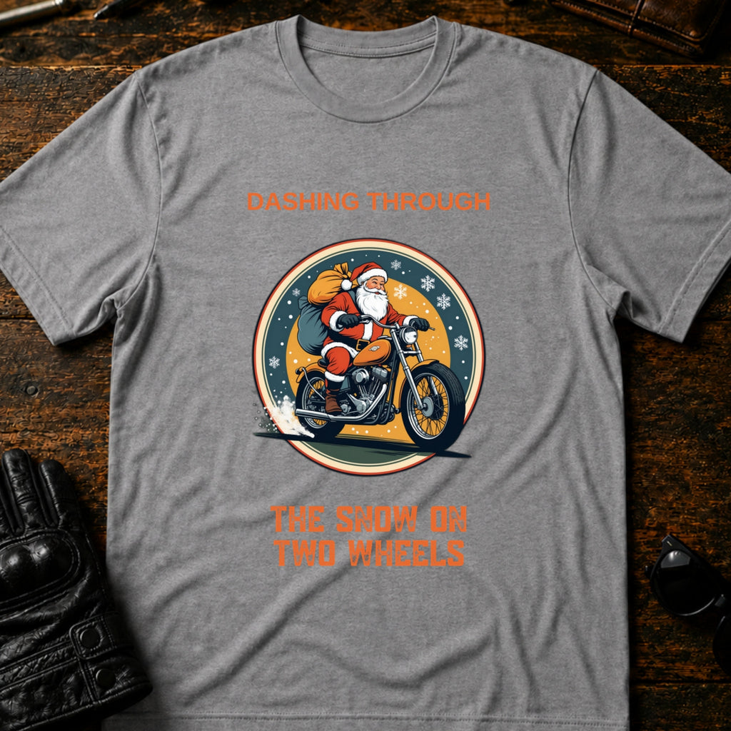 Dashing Through The Snow Motorcycle T-Shirt - mockup 4 sport gray