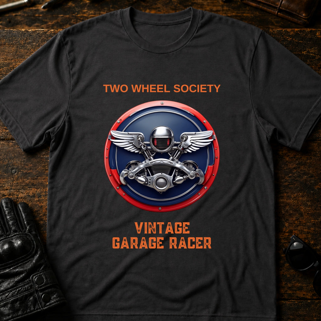 Vintage Garage Racer T-Shirt - mockup 3 charcoal
