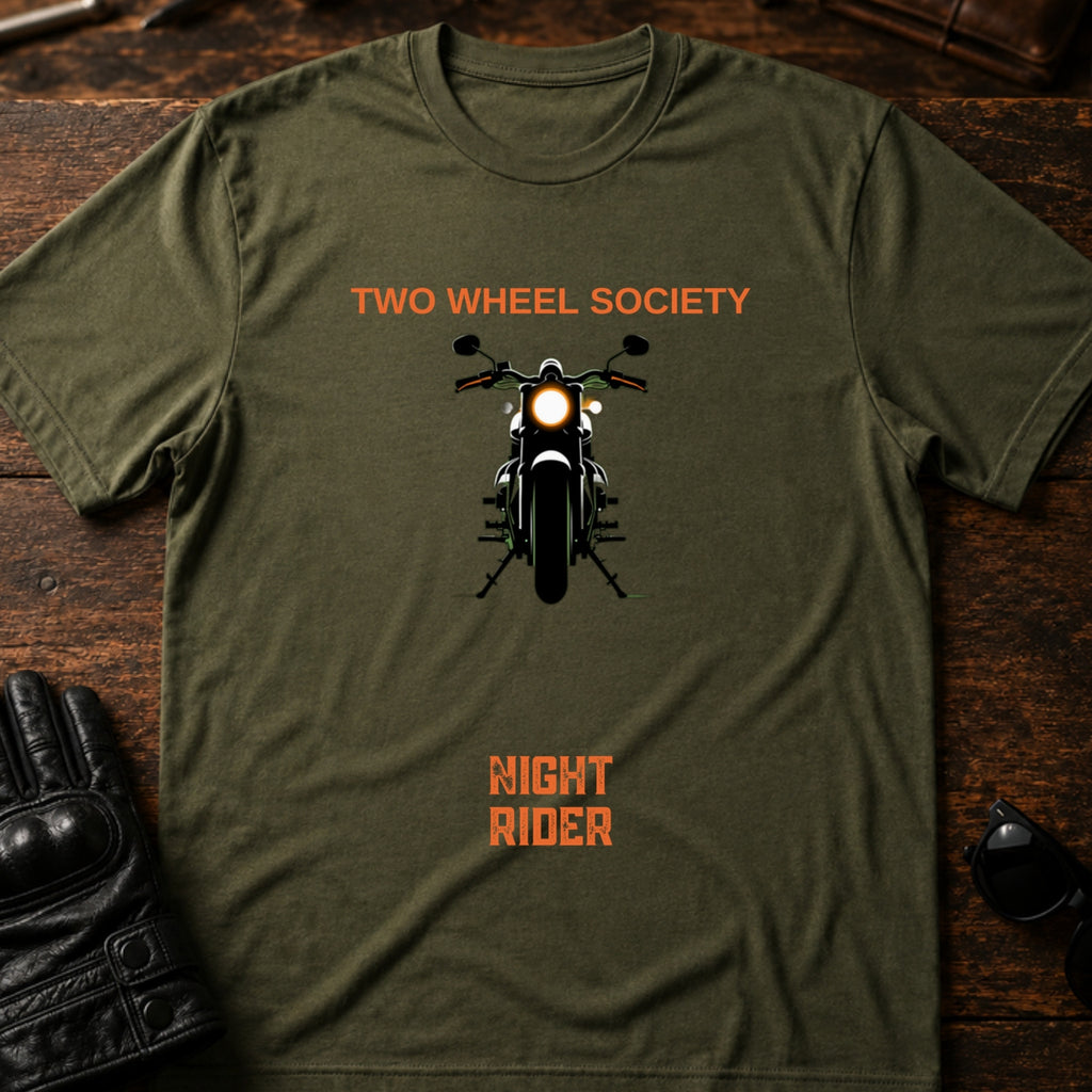 Night Rider Emblem T-Shirt - mockup 2 military green