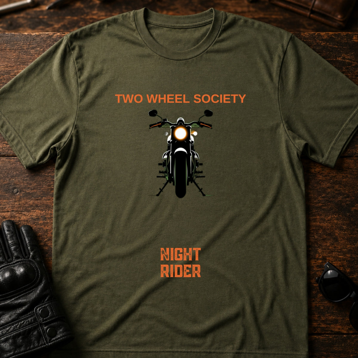 Night Rider Emblem T-Shirt, military green