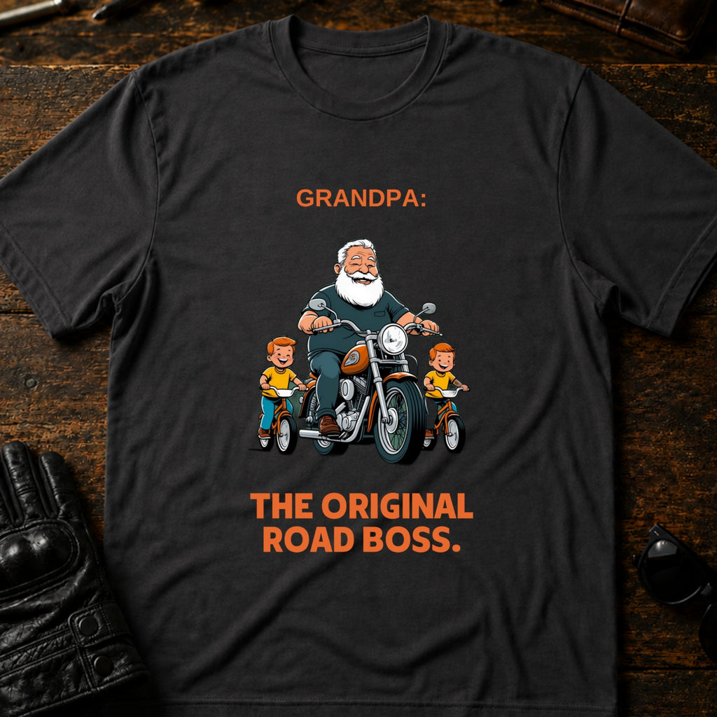 Grandpa The Original Road Boss T-Shirt - mockup 3 charcoal
