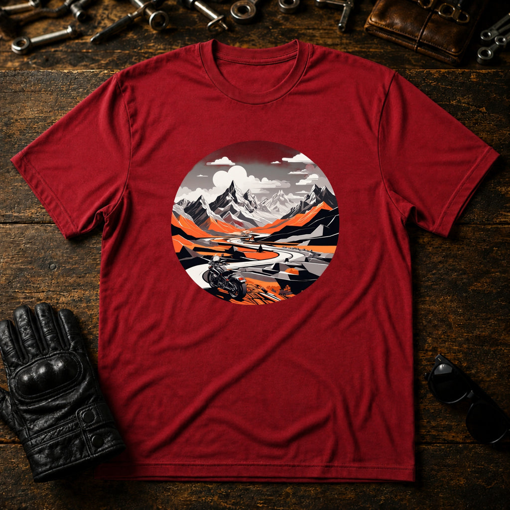 Mountain Pass Ride T-Shirt - mockup 7 cardinal red