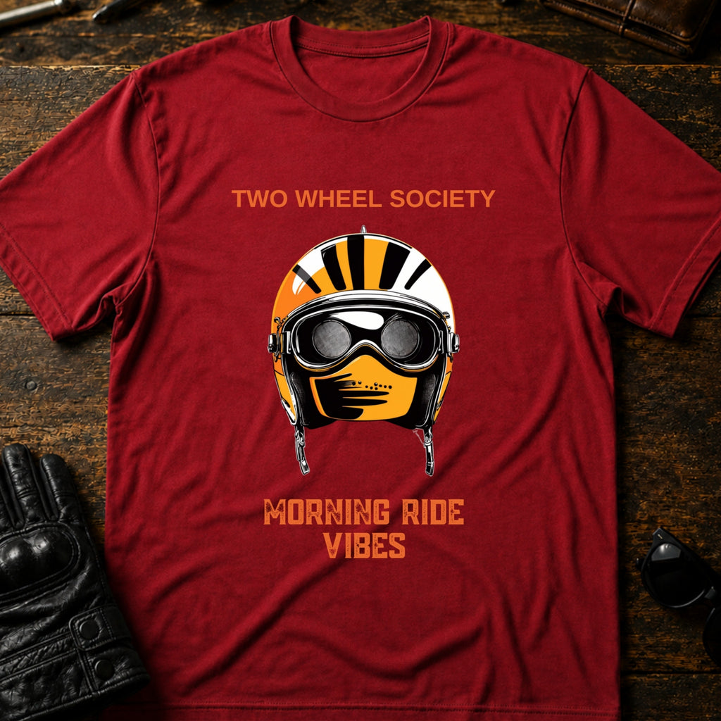 Morning Ride Vibes T-Shirt - mockup 7 cardinal red