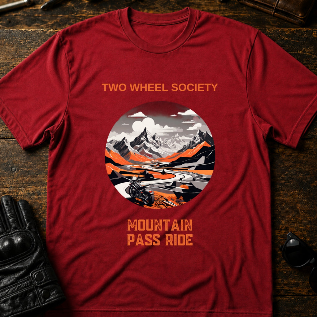 Mountain Pass Ride T-Shirt - mockup 7 cardinal red