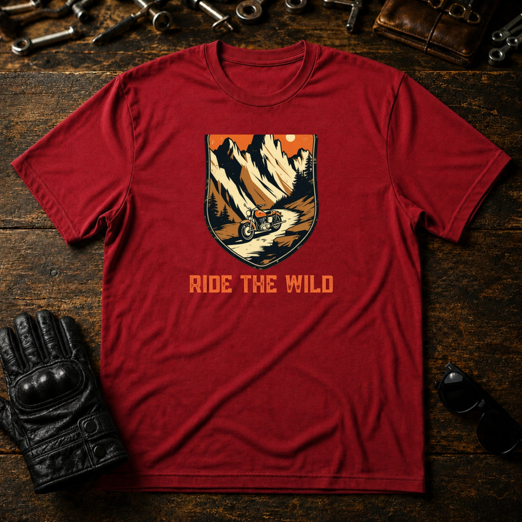 Trail Blazers Badge T-Shirt - mockup 7 cardinal red