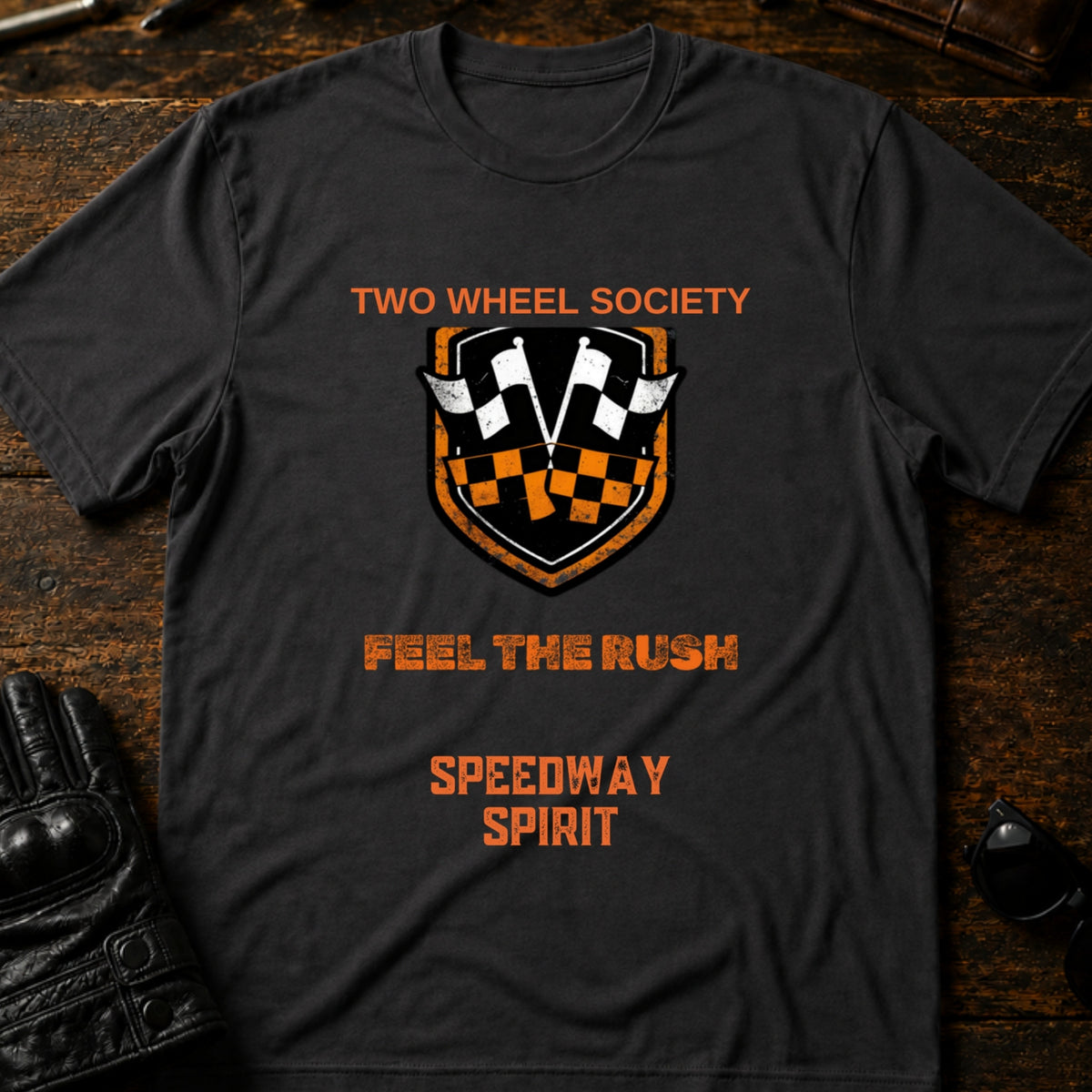 Speedway Spirit Badge T-Shirt, charcoal