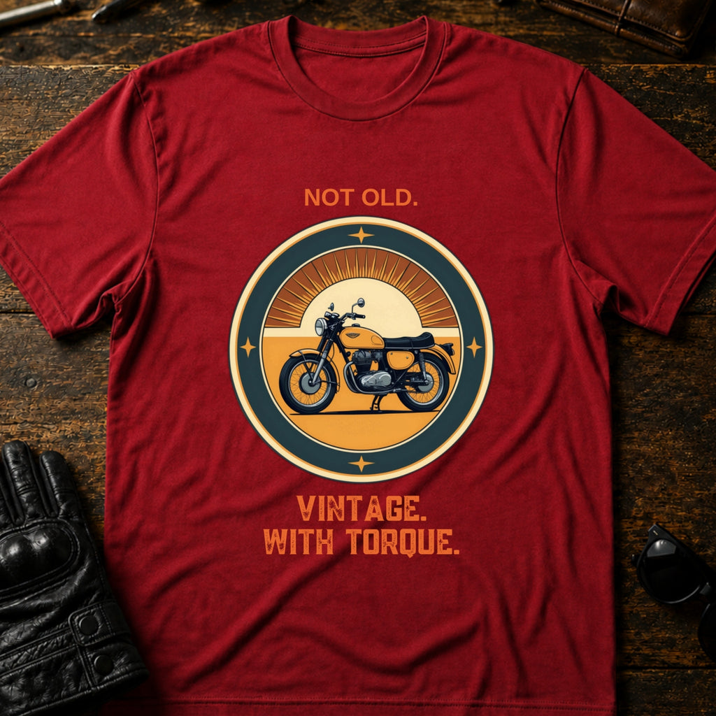 Not Old Just Vintage With Torque Biker T-Shirt - mockup 7 cardinal red