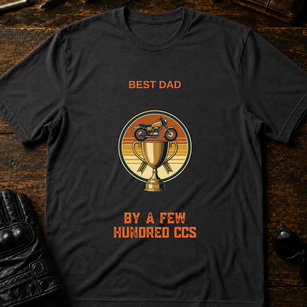 Best Dad By A Few Hundred CCs Motorcycle Dad T-Shirt - mockup 3 charcoal