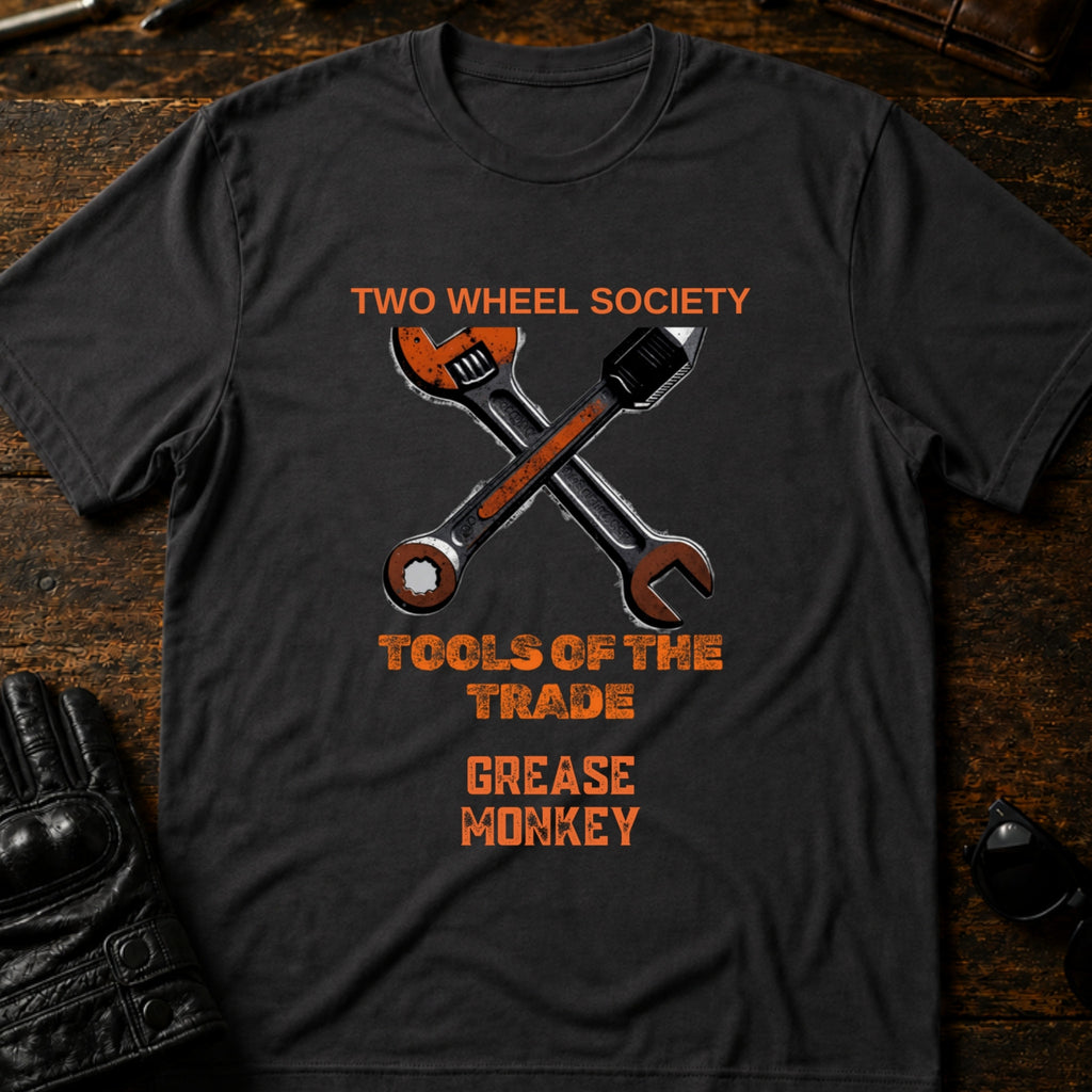 Grease Monkey Wrench T-Shirt - mockup 3 charcoal