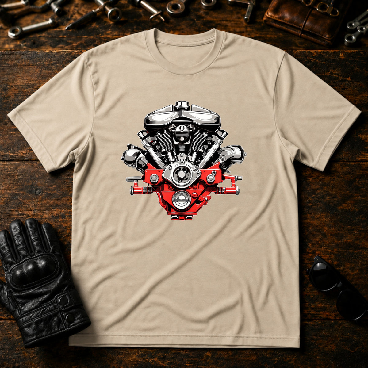 Garage Culture Vintage Art T-Shirt - mockup 6 sand