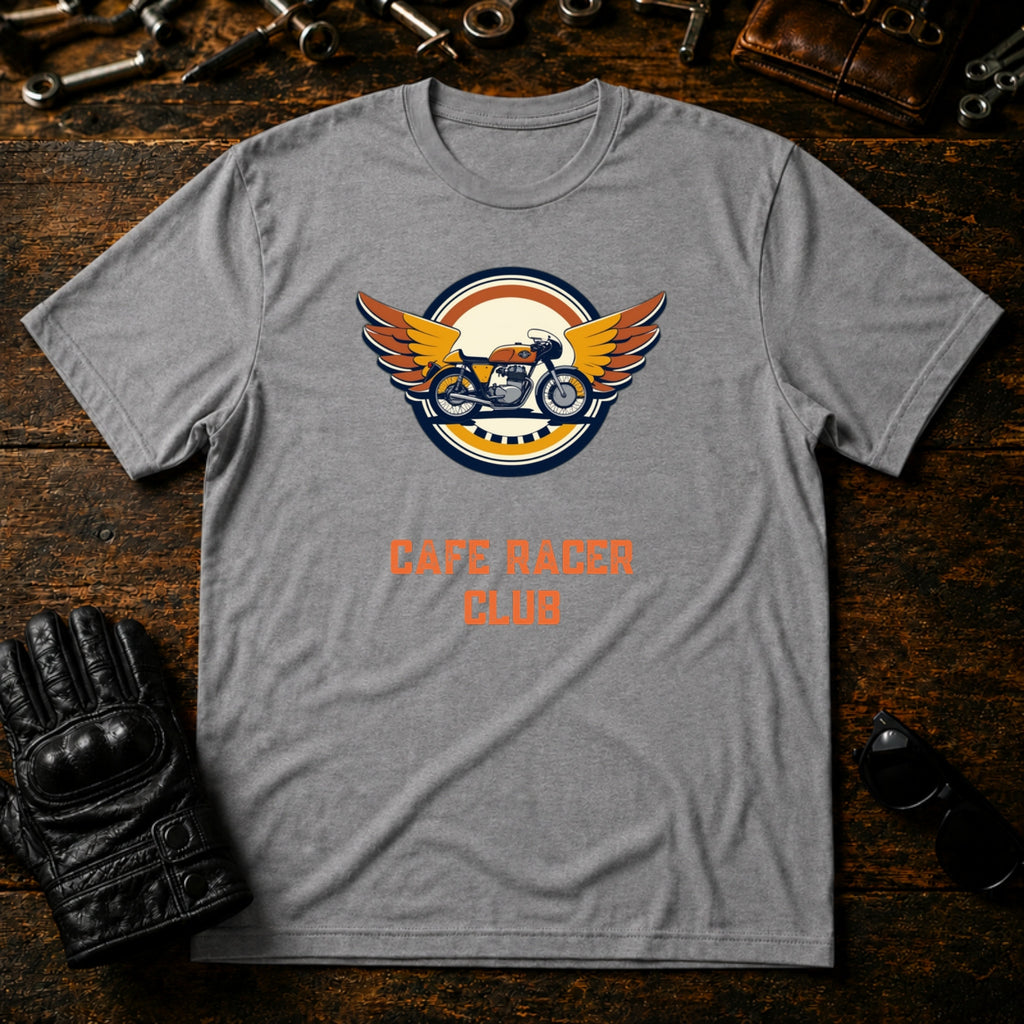 Cafe Racer Emblem T-Shirt - mockup 4 sport gray