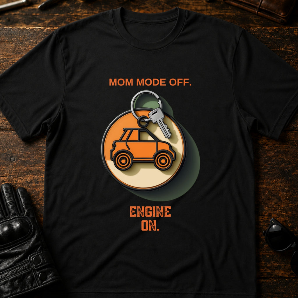Mom Mode Off Engine On Motorcycle Mom T-Shirt - mockup 1 black
