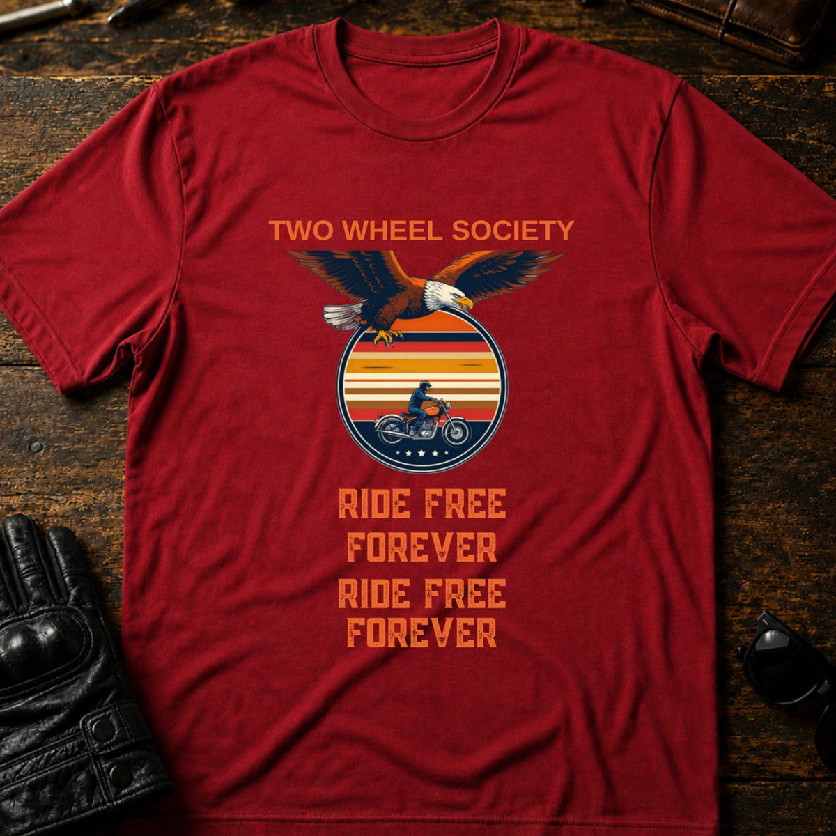 Ride Free Forever T-Shirt, cardinal red