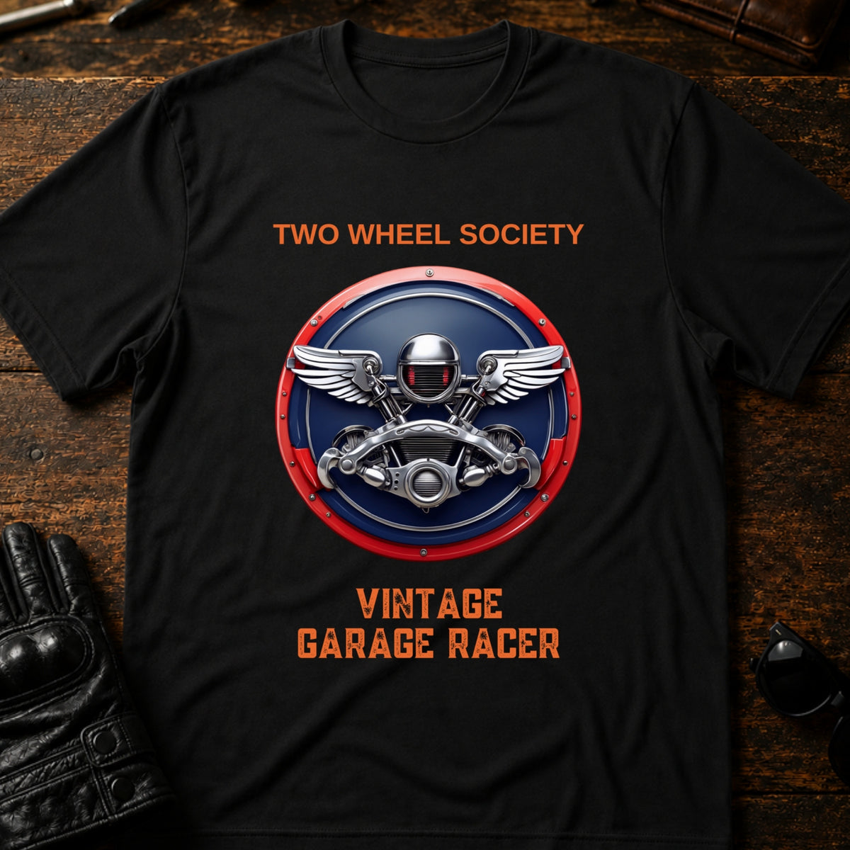 Vintage Garage Racer T-Shirt, black