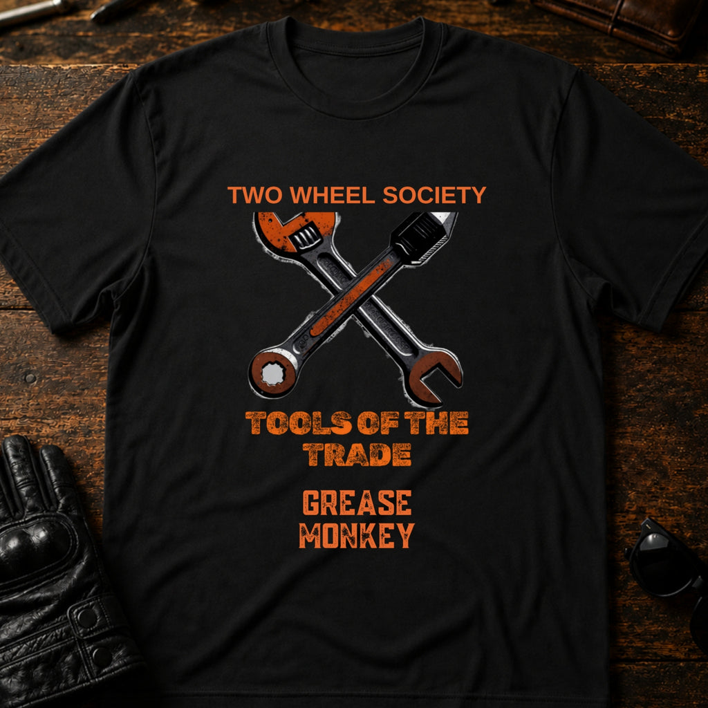 Grease Monkey Wrench T-Shirt - mockup 1 black