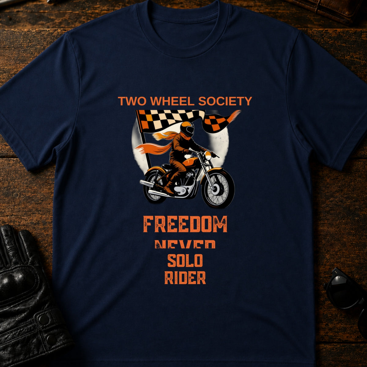 Solo Rider Badge T-Shirt, navy