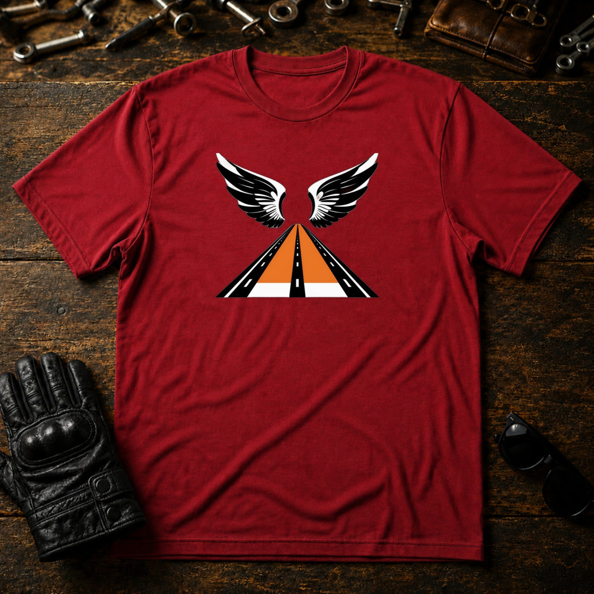 Freedom Ride Icon T-Shirt - mockup 7 cardinal red