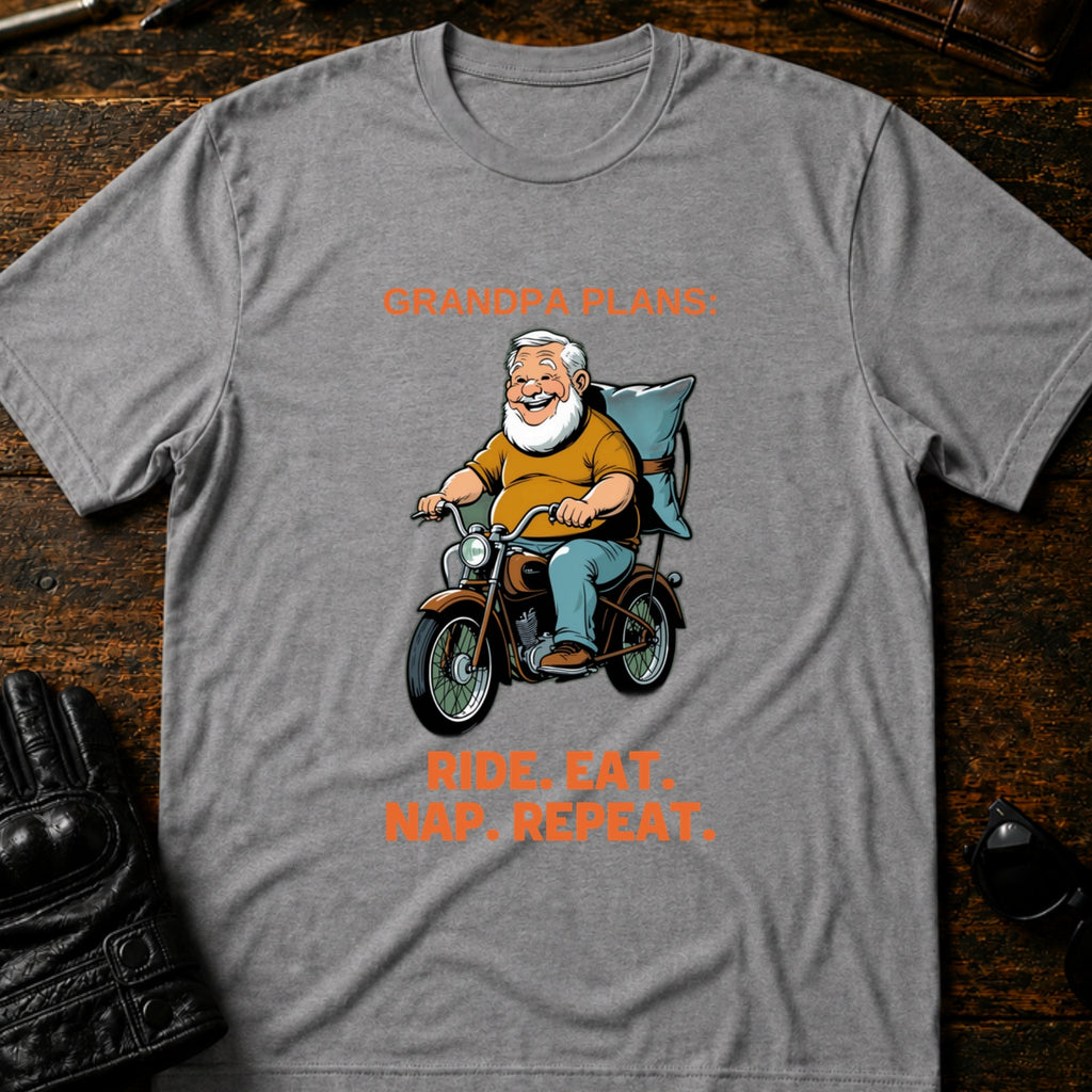 Grandpa Ride Then Nap Biker Grandpa T-Shirt - mockup 4 sport gray