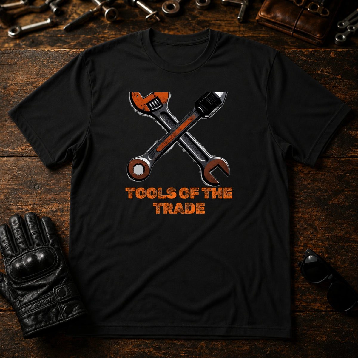 Grease Monkey Wrench T-Shirt - mockup 1 black