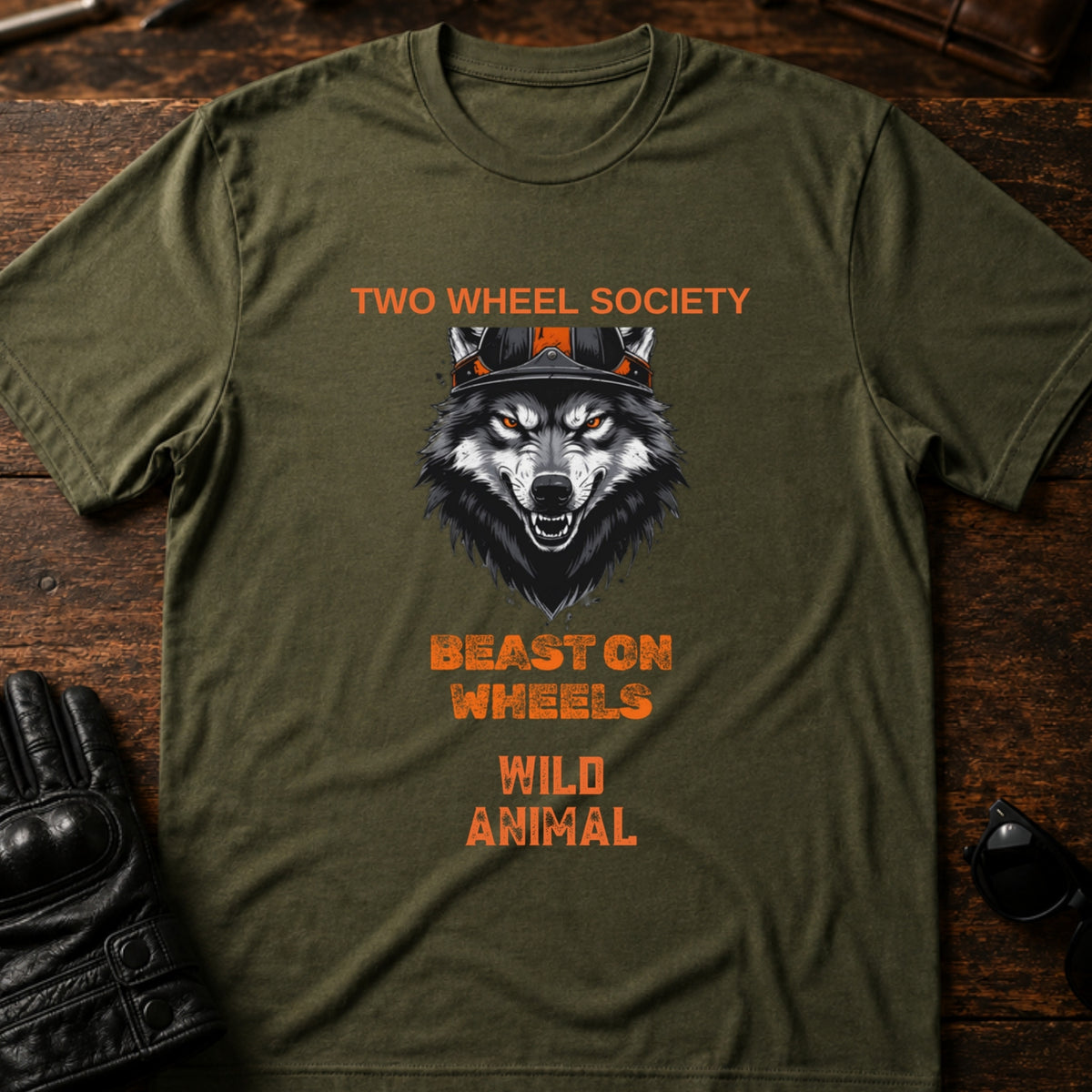 Wild Animal Rider T-Shirt, military green