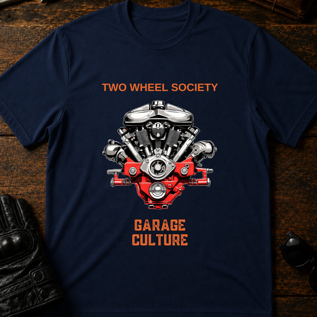 Garage Culture Vintage Art T-Shirt - mockup 5 navy