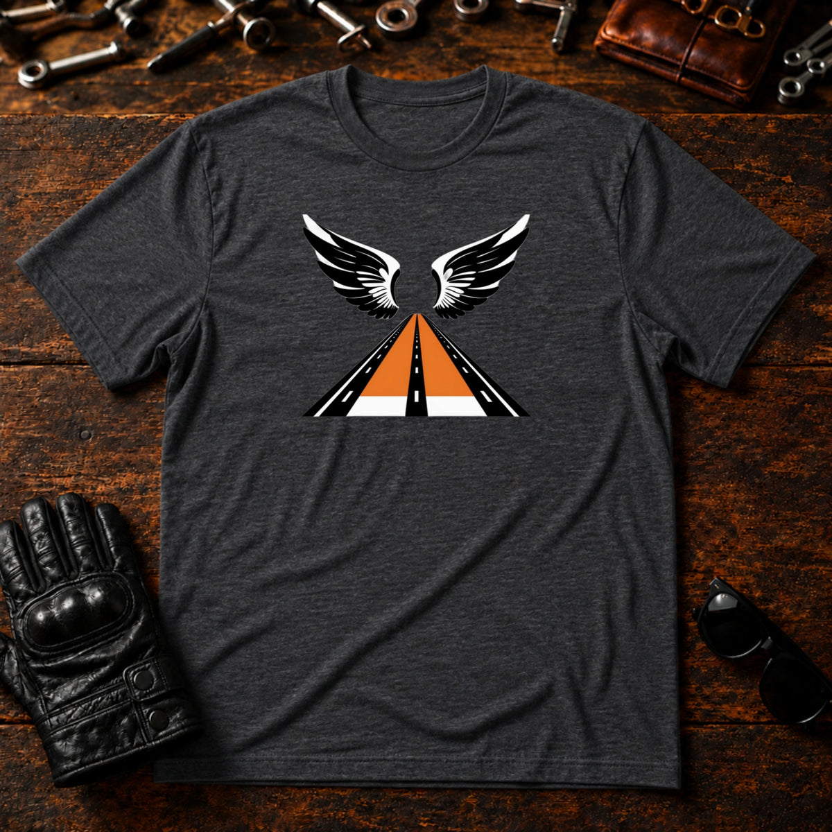 Freedom Ride Icon T-Shirt - mockup 8 dark heather