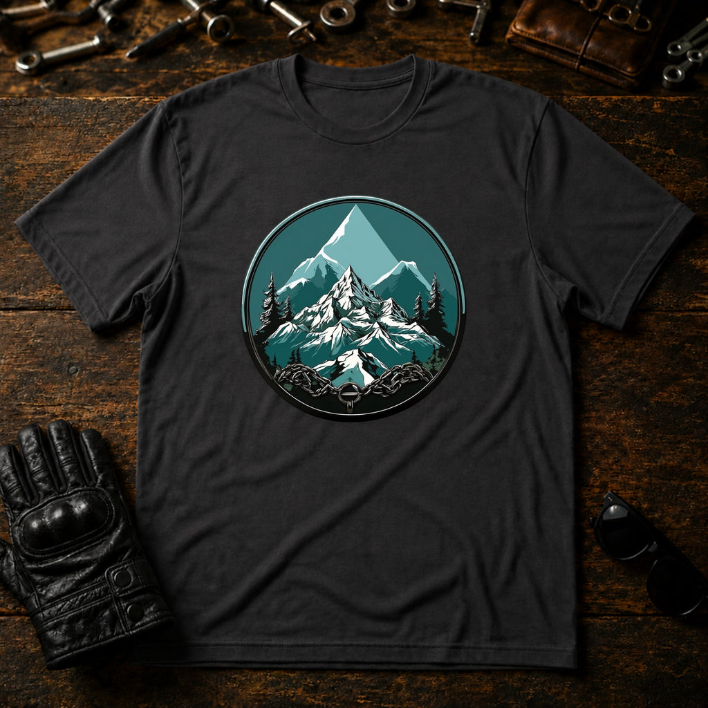 Mountain Pass Climb T-Shirt - mockup 3 charcoal