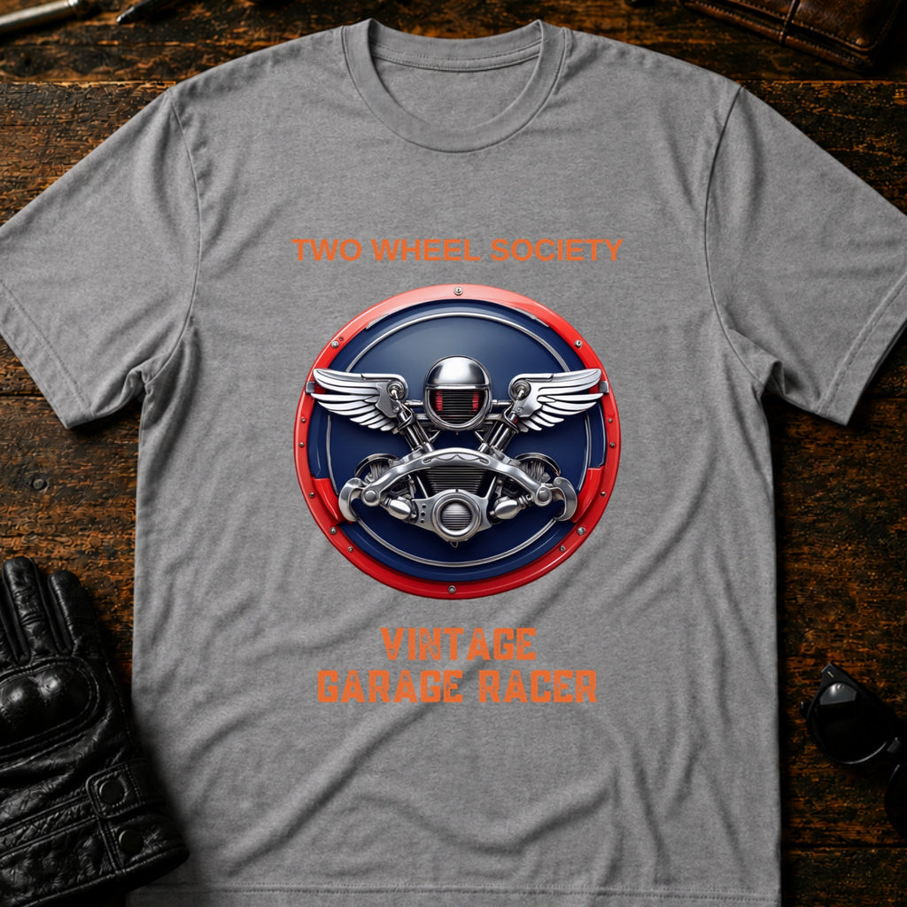 Vintage Garage Racer T-Shirt - mockup 4 sport gray
