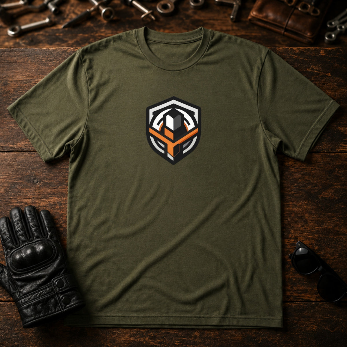 Brotherhood Emblem T-Shirt - mockup 2 military green