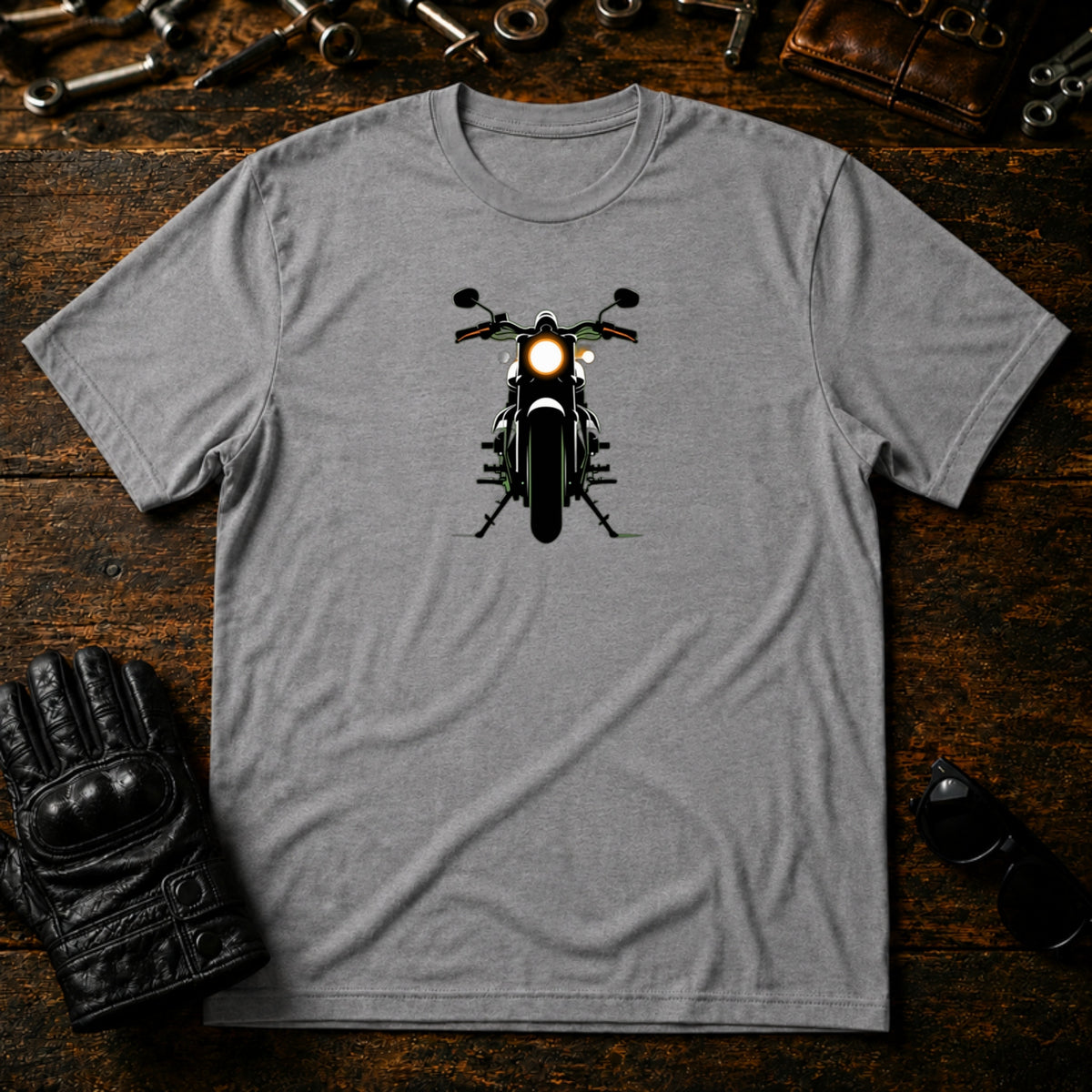 Night Rider Emblem T-Shirt - mockup 4 sport gray