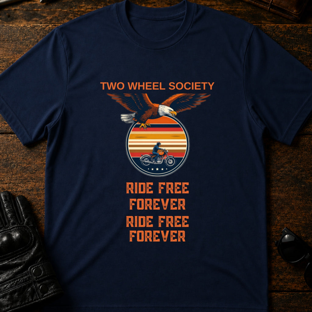 Ride Free Forever T-Shirt - mockup 5 navy