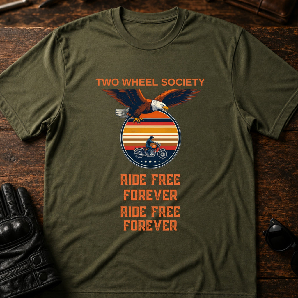 Ride Free Forever T-Shirt - mockup 2 military green
