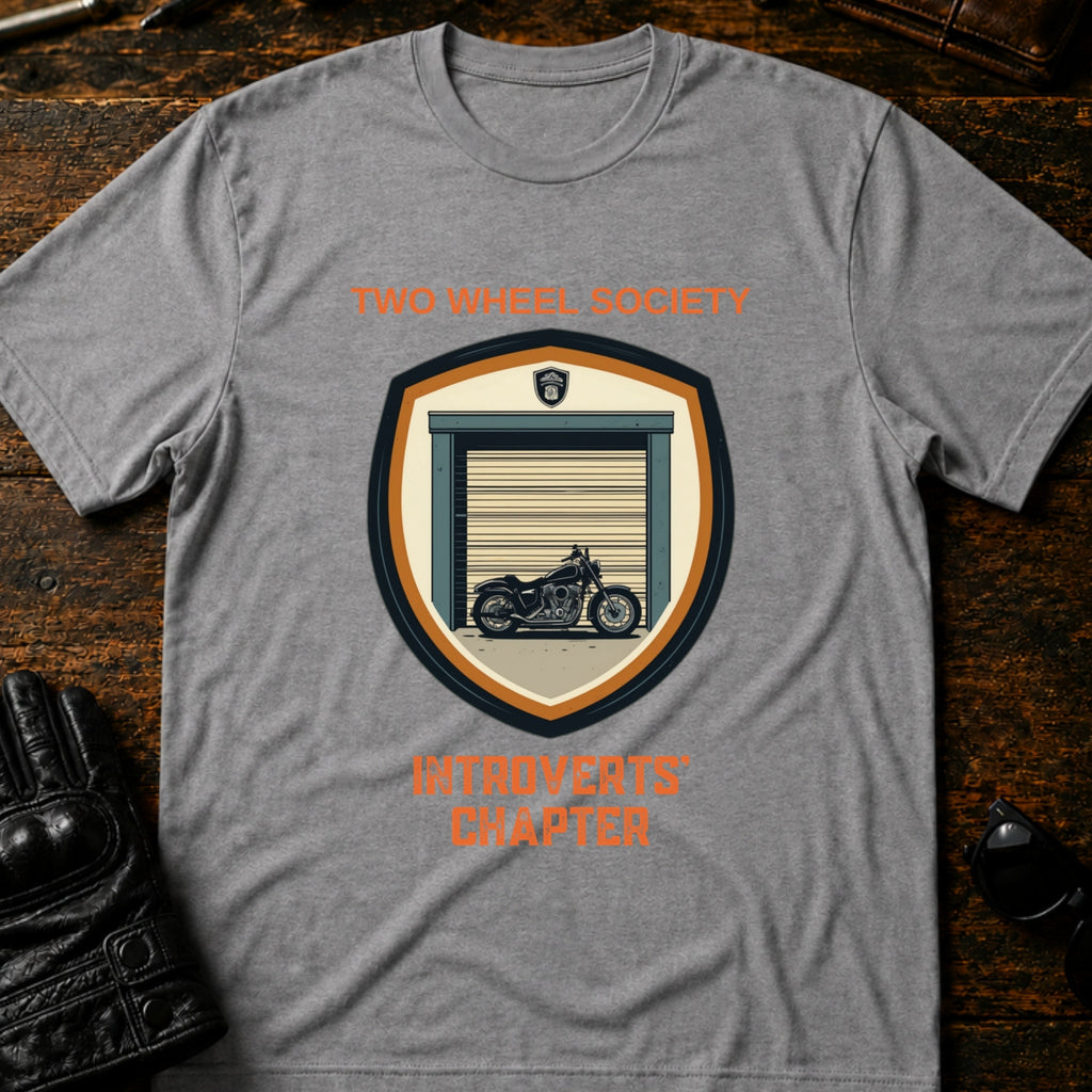 Two Wheel Society Introverts Chapter Biker T-Shirt - mockup 4 sport gray