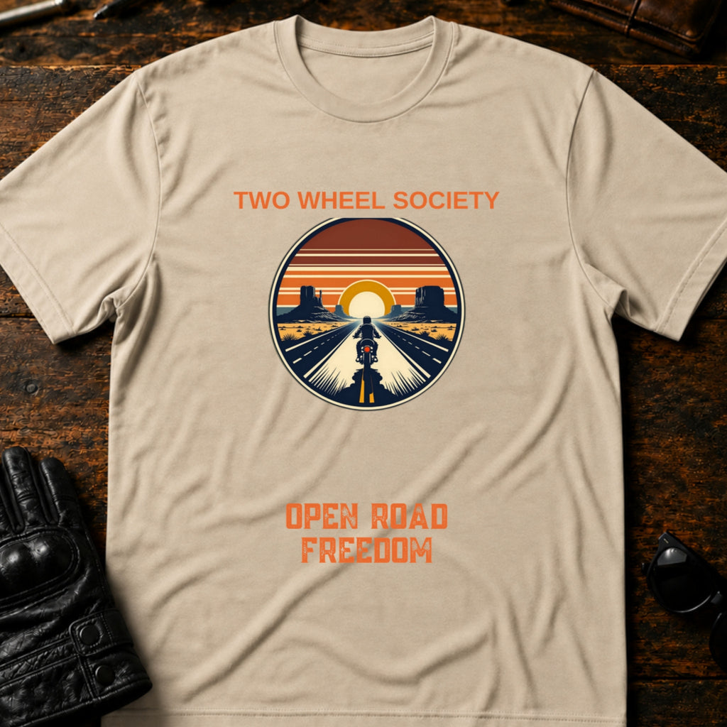 Open Road Freedom T-Shirt - mockup 6 sand