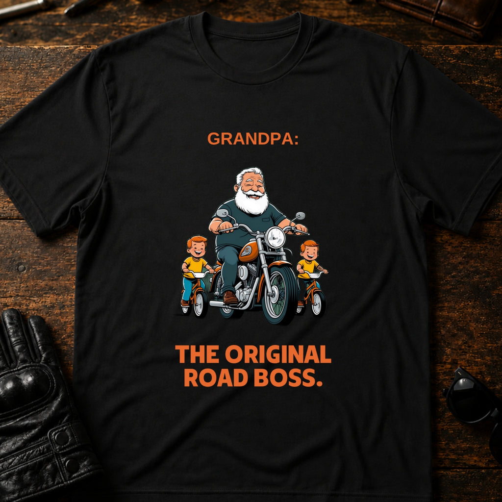 Grandpa The Original Road Boss T-Shirt - mockup 1 black