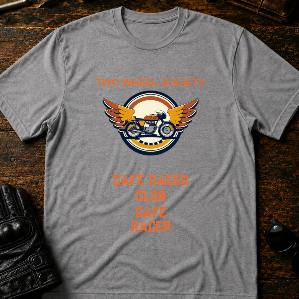 Cafe Racer Emblem T-Shirt, sport gray