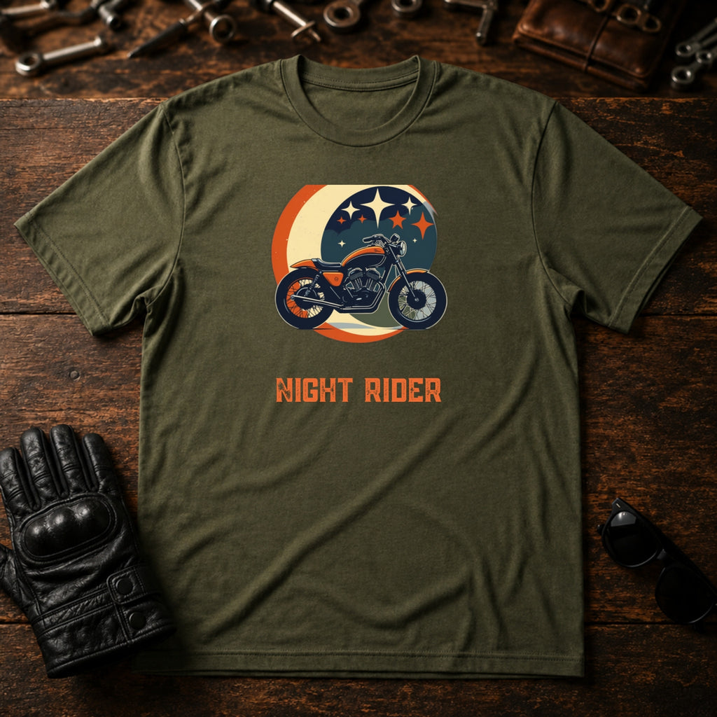 Riders Night Out T-Shirt - mockup 2 military green