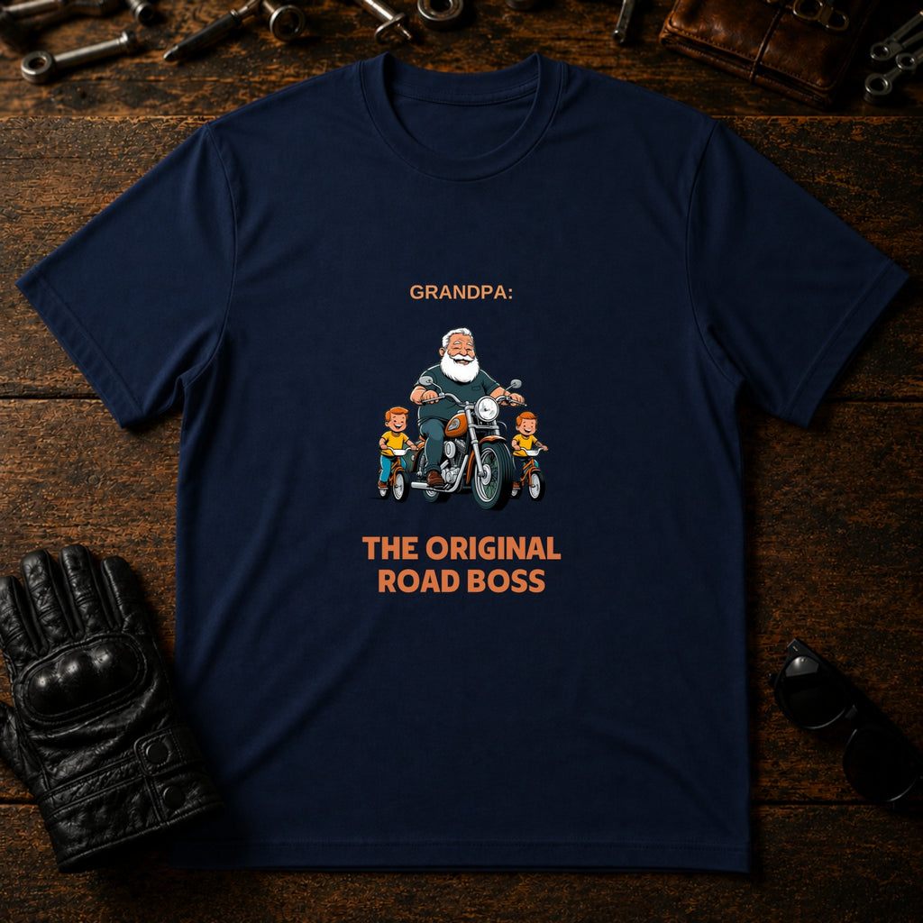Grandpa The Original Road Boss T-Shirt - mockup 5 navy