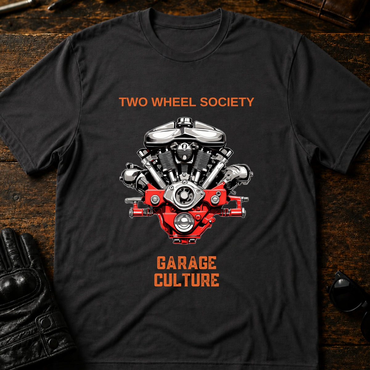Garage Culture Vintage Art T-Shirt, charcoal