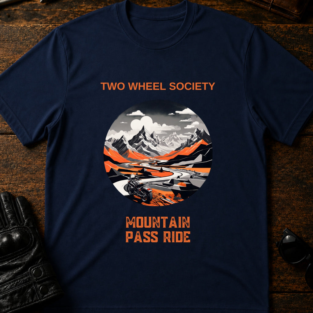 Mountain Pass Ride T-Shirt - mockup 5 navy